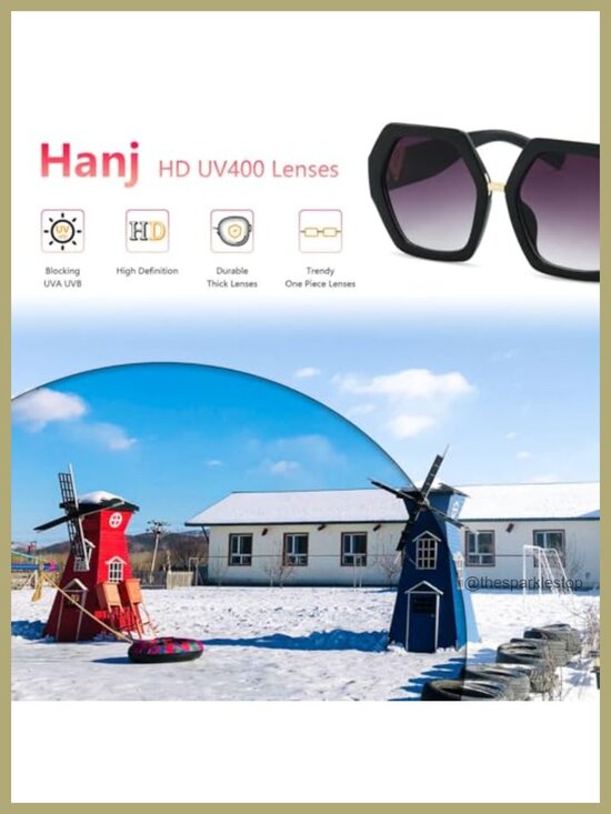 Oversized Hexagonal Retro Sunglasses UV400 Polycarbonate Vintage Shades main image 5